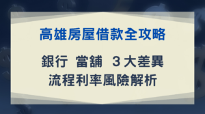 高雄房屋借款全攻略｜銀行、當舖３大差異，流程利率風險解析